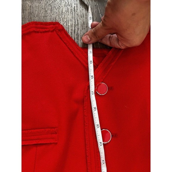Bagatelle Red Vest Sleeveless Women Button Up Lined Orange Small Office Work - Picture 6 of 9